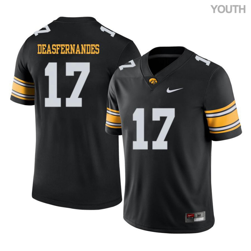 Youth Iowa Hawkeyes NCAA #17 Brenden Deasfernandes Black Authentic Nike Alumni Stitched College Football Jersey TM34L72PD